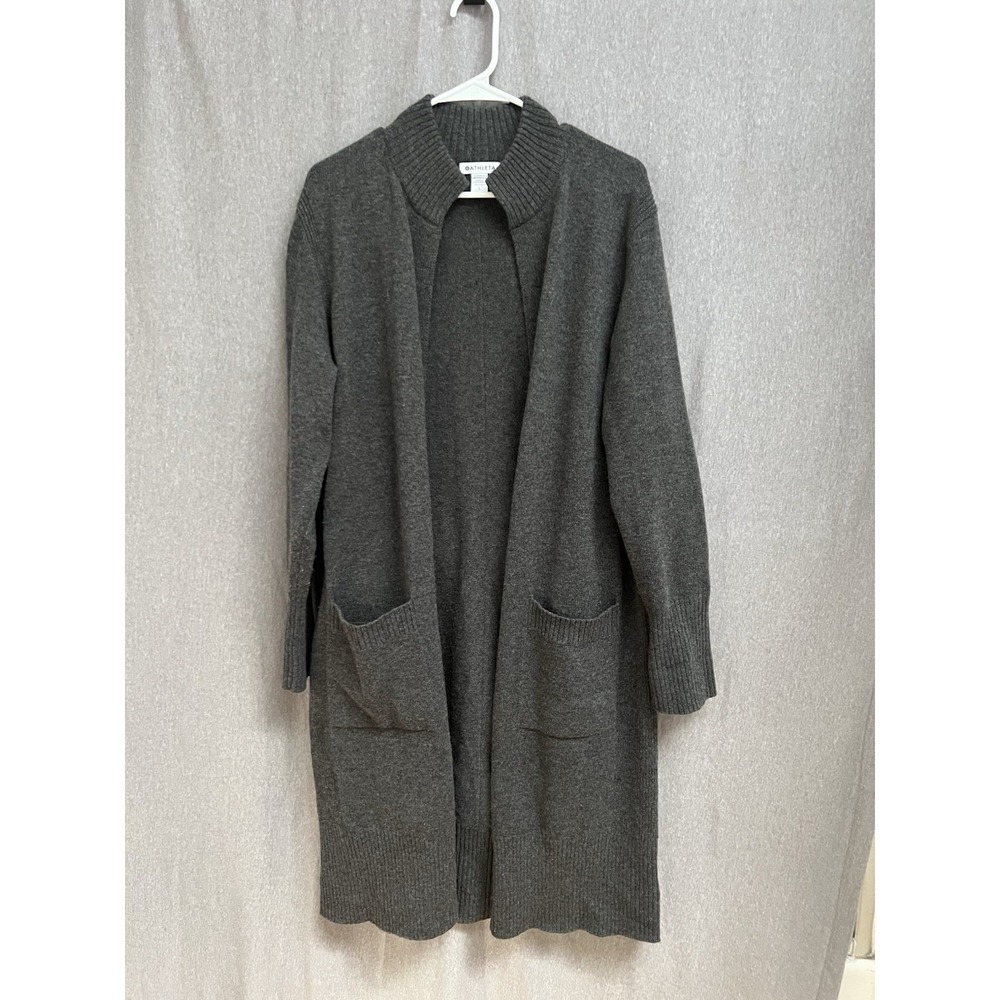 ATHLETA Spirit Wool Cashmere Wrap Sz L Womens Cozy Sweater Cardigan Gray
